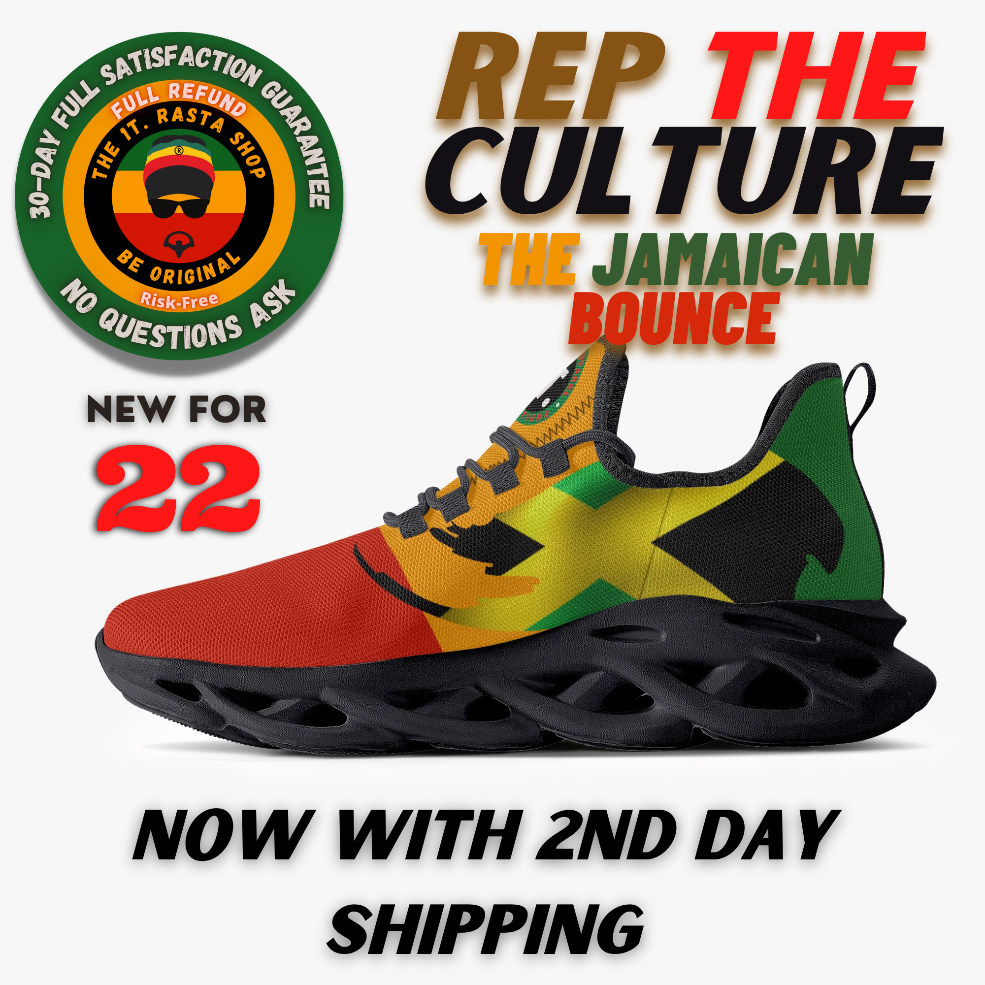 Rasta Shop Jamaican Bounce Mesh Knit Sneakers Main Image